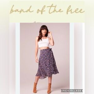 Purple Ruffled Wrap Midi Skirt for Cocktail